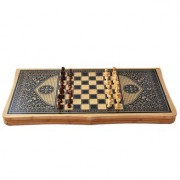 Ігровий набір Present 3в1 нарди шахи та шашки (62х62 см) В6535
