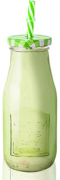 Бутылка стеклянная SNT с трубочкой 320мл 740-1 Зеленая