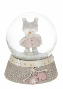 Декоративный водяной шар Bon Снеговички-малыши в розовом свитере, 8,5см559-399