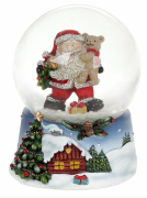 Декоративный водяной шар Bon Санта с медведем, 9см 559-448
