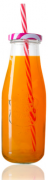 Пляшка скляна SNT із трубочкою 400мл 740 Фіолетова