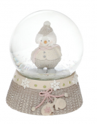 Декоративный водяной шар Bon Снеговички-малыши в бежевом свитере, 8,5см 559-399