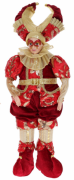 Декоративна новорічна іграшка Bon Арлекін з поясом, 45см, колір - червоний із золотом NY14-702