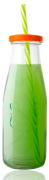 Пляшка скляна SNT із трубочкою 400мл 740 Помаранчева