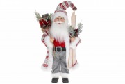 М'яка іграшка Bon Санта з лижами 46см, колір - білий із сірим 845-243.