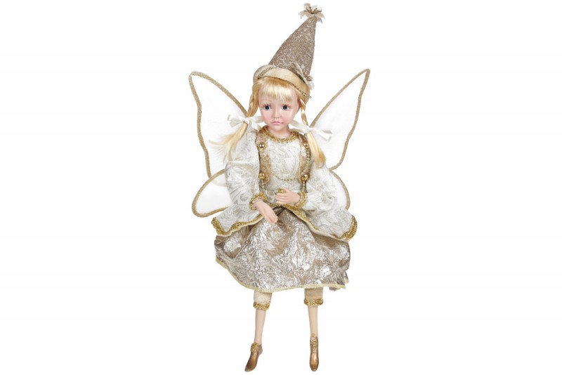 Новорічна декоративна фігура Bon Фея 40см, колір - шампань NY14-418