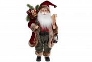 Мягкая игрушка Bon Санта с фонарем и лыжами 46см, цвет - красный 845-252