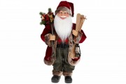 Мягкая игрушка Bon Санта с фонарем и лыжами 60см, цвет - красный 845-253