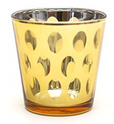 Свічник скляний Bon 7.5см Овали, колір - золото NY15-201