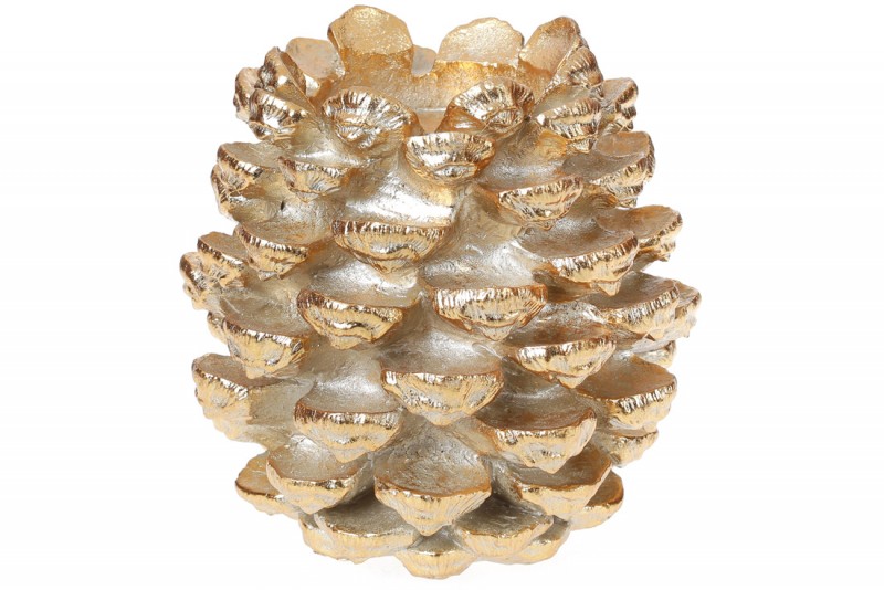 Декоративний свічник Bon на одну свічку Шишка, 18,5см, колір - золото 837-151