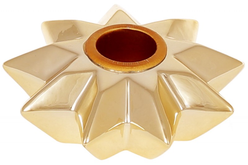Декоративний свічник Bon для однієї свічки Зірка, 8.5см, колір - золотий 727-358