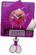 Настінні годинники SNT Дитячі з маятником Бадмінтон кварц. пластик 32*7*33см 05-106 Фіолетові