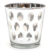 Свічник скляний Bon 7.5см Овали, колір - срібло NY15-201