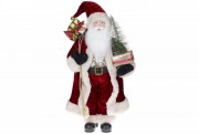 Мягкая игрушка Bon Санта с ёлкой 60см с LED подсветкой, цвет - бордо 845-231