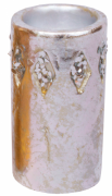 Подсвечник керамический Bon со свечой 11см, цвет - серебро 149-47