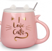 Чашка SNT с крышкой и ложкой Cat's style 460мл 20625-4