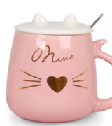 Чашка SNT с крышкой и ложкой Cat's style 460мл 20625-1