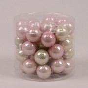 Шарики стеклянные 3 см. розовые-кремовые (45 шт.) Flora 44548