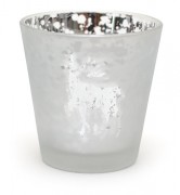 Подсвечник стеклянный Bon 6.5см Морозные узоры серебро NY15-200