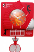 Часы настенные SNT Детские с маятником Бадминтон кварц. пластик 32*7*33см 05-106 Красные