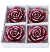 Набір декоративних свічок Bon (4шт) Троянда 15см, колір - бордовий Q00-160