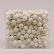 Шарики стеклянные 2,5 см. белые (12 пучков-144 шарика) Flora 44636