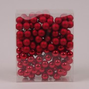 Шарики стеклянные 2 см. красные (12 пучков-144 шарика) Flora 44622