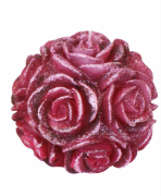 Декоративная свеча Bon Шар из роз 9см, цвет - бордо Q00-119