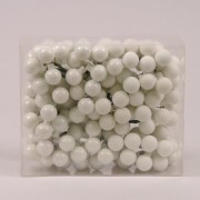 Шарики стеклянные 2 см. белые (12 пучков-144 шарика) Flora 44623