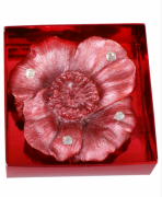 Свічка декоративна Bon 9см Квітка, колір - червоний 328-C18