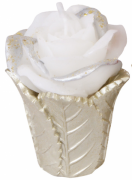 Декоративная свеча Bon Роза белая 11см Q00-129