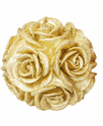 Декоративная свеча Bon Шар из роз 9см, цвет - золото Q00-119