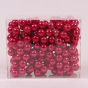 Шарики стеклянные 2 см. красные опал (12 пучков-144 шарика) Flora 44626