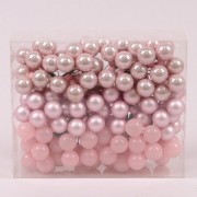 Шарики стеклянные 2 см. розовые микс (12 пучков-144 шарика) Flora 44627