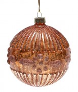 Елочный шар Bon с орнаментом, медь-антик, 10см 118-C17