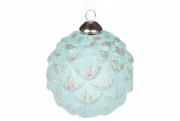 Елочный шар Bon - шишка 8см цвет - мятно-голубой 118-987