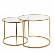 Комплект золотих металевих столиків LUCAS GOLD 2 шт. Flora 35627