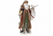 Новогодняя фигура Санта с оленем, 38.5см, цвет - бордо с зеленым Bon HA9-505