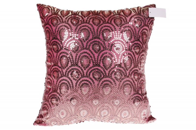 Декоративний напірник Bon для подушки 50см з паєтками, колір - рожевий NY14-447