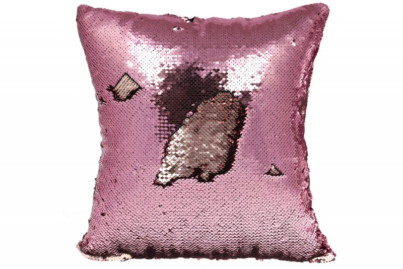 Декоративний напірник для подушки Bon 40см з паєтками, колір - рожевий NY14-449