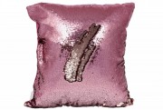 Декоративний напірник Bon для подушки 50см з паєтками, колір - рожевий NY14-450