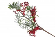 Декоративная ветка с листьями и красными ягодами, 52см Bon 901-080