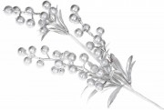 Декоративная ветка с ягодами 40см цвет - серебро 3шт/уп Bon 901-131
