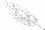 Декоративная ветка с ягодами 78см цвет - серебро Bon 901-128