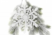 Новогодний декор Bon Снежинка 20см, цвет - белый 787-074