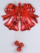 Новогоднее украшение Bon Колокольчик с декором, 45см, цвет - красный 144-302