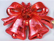 Новогоднее украшение Bon Колокольчик с декором, 27см, цвет - красный 144-303