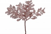 Декоративный букетик листьев в розовом глиттере 16см 3шт/уп Bon 901-159
