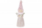Декоративна фігурка Bon Ангел у хутряній шапці, 40см, колір - рожевий 823-800