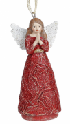 Декоративная подвесная фигурка Bon Ангел молится, 11см, цвет - бордо 218-827